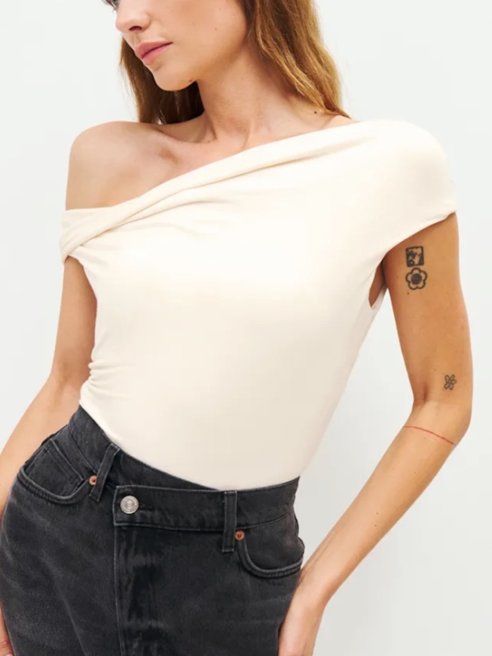 Reformation Cello Knit Top Small Ivory